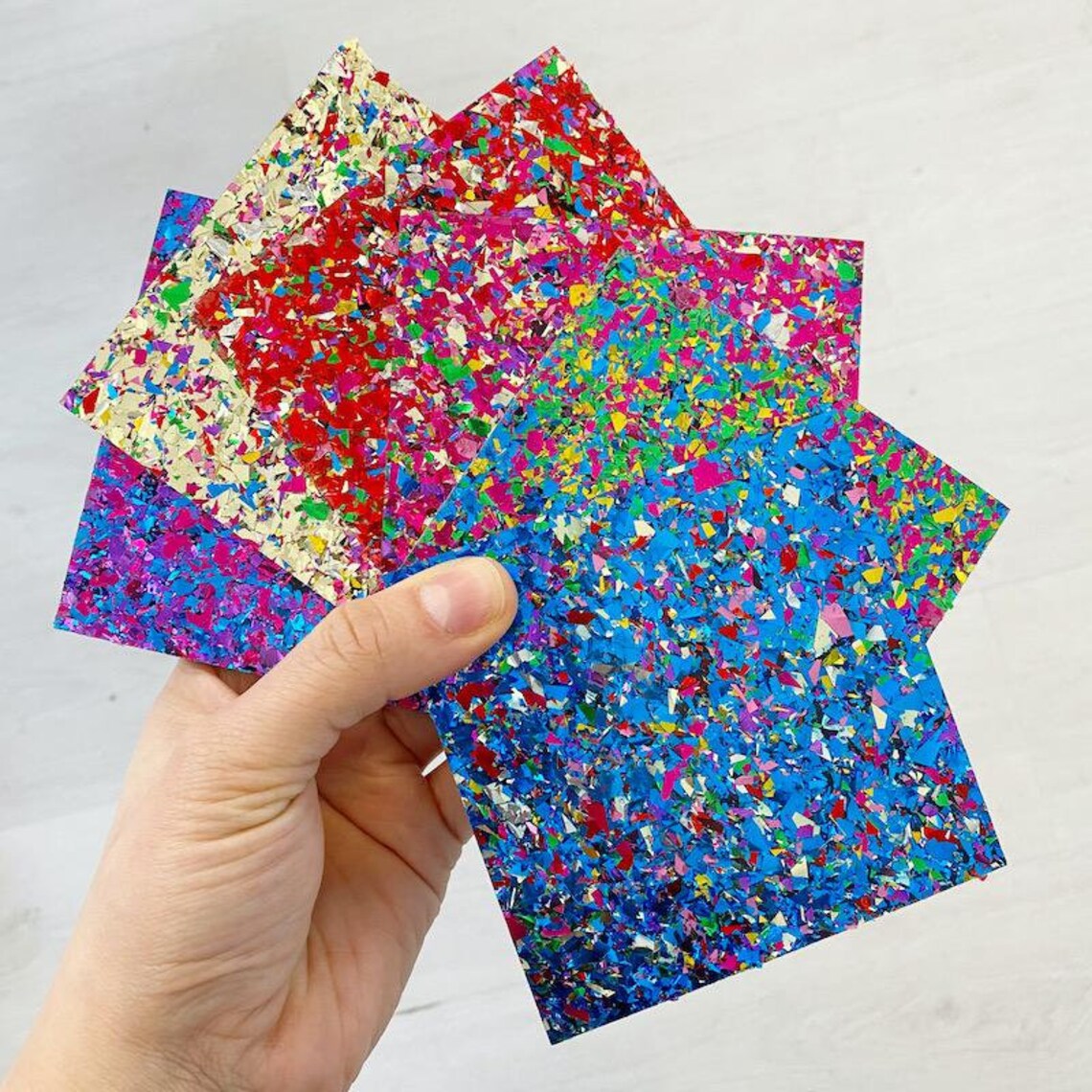 4mm Acrylic Festival Confetti Glitter Blue Rainbow Etsy