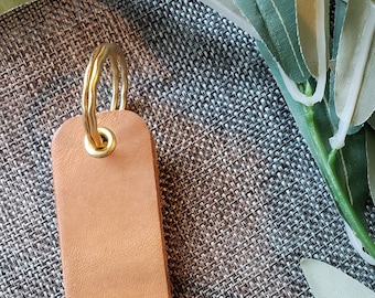 Thick leather keychain