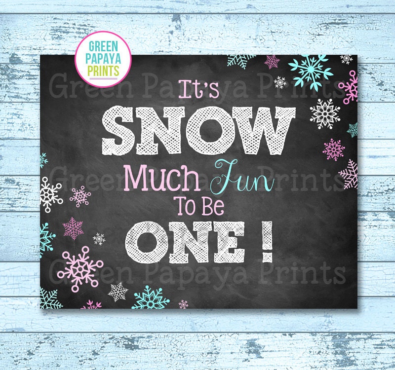 It's Snow Much Fun To Be ONE! Sign