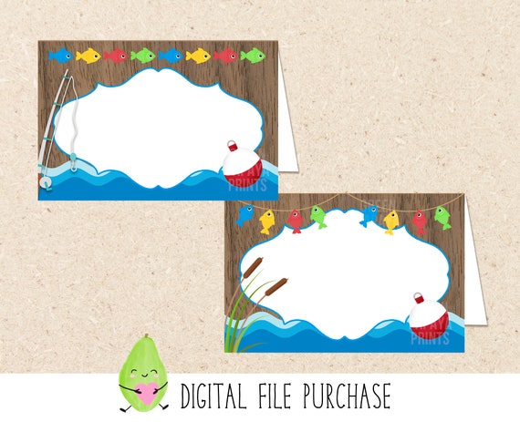 Fishing Food Tents, Fishing Party Decorations, Fishing Birthday, The Big One, Printable Food Tent Il_570xn