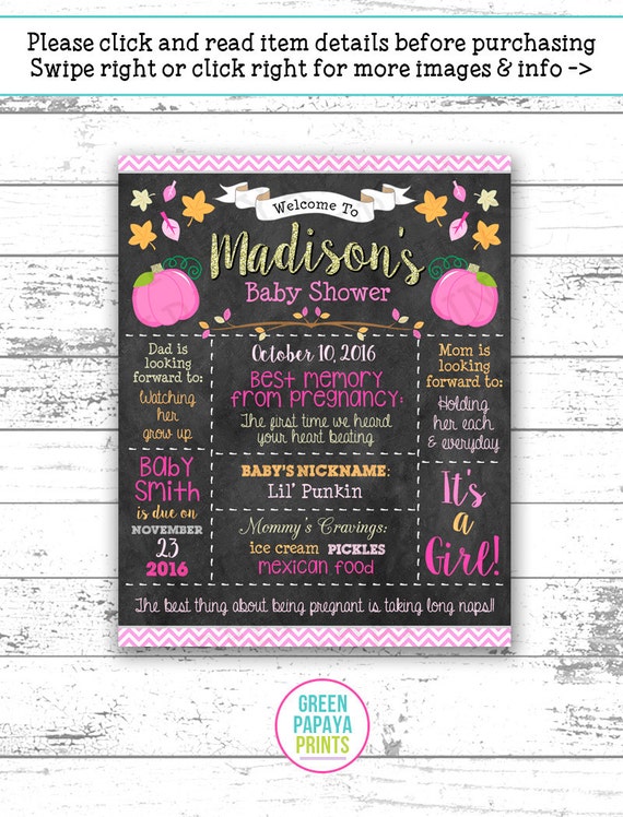 Fall In Love Baby Shower, Little Pumpkin, Baby Shower Decoration, Sign, Poster, Printable, Personalized, Nursery Decor, Digital File Il_570xn