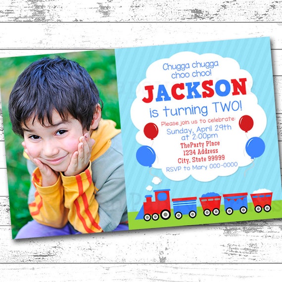 Train 2nd Birthday Invitation, Train Invitation, Train Printable Invitation, Train Digital Invitation, Any Age Il_570xn
