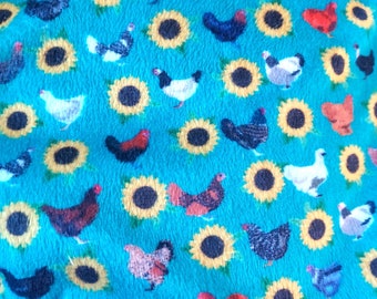 Sunflower Chickens Minky top Pads
