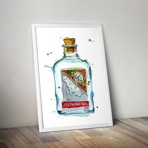 Gin Bottle Wall Art Print