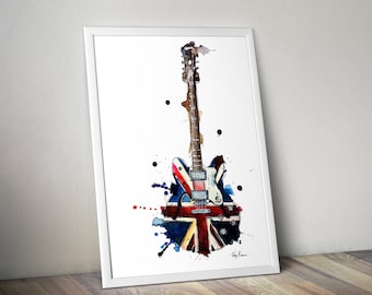 Noel Gallagher (Oasis) Musical Guitar Wall Art Print