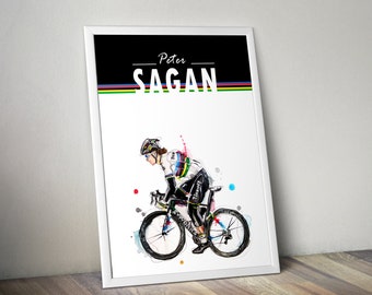 Stampa artistica da parete del ciclismo del Tour de France di Peter Sagan