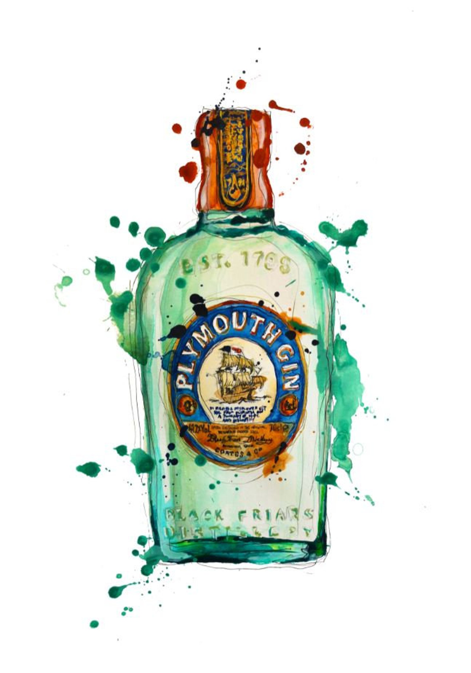 Plymouth Gin Print Gin Lovers Gin Wall Art Home Decour Etsy