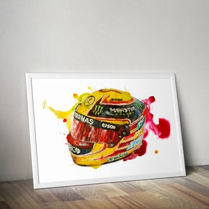 Lewis Hamilton Formula One (F1) Crash Helmet Wall Art Print
