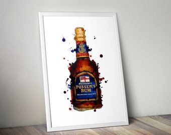 Rum Bottle Wall Art Print