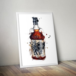 Rum Bottle Wall Art Print