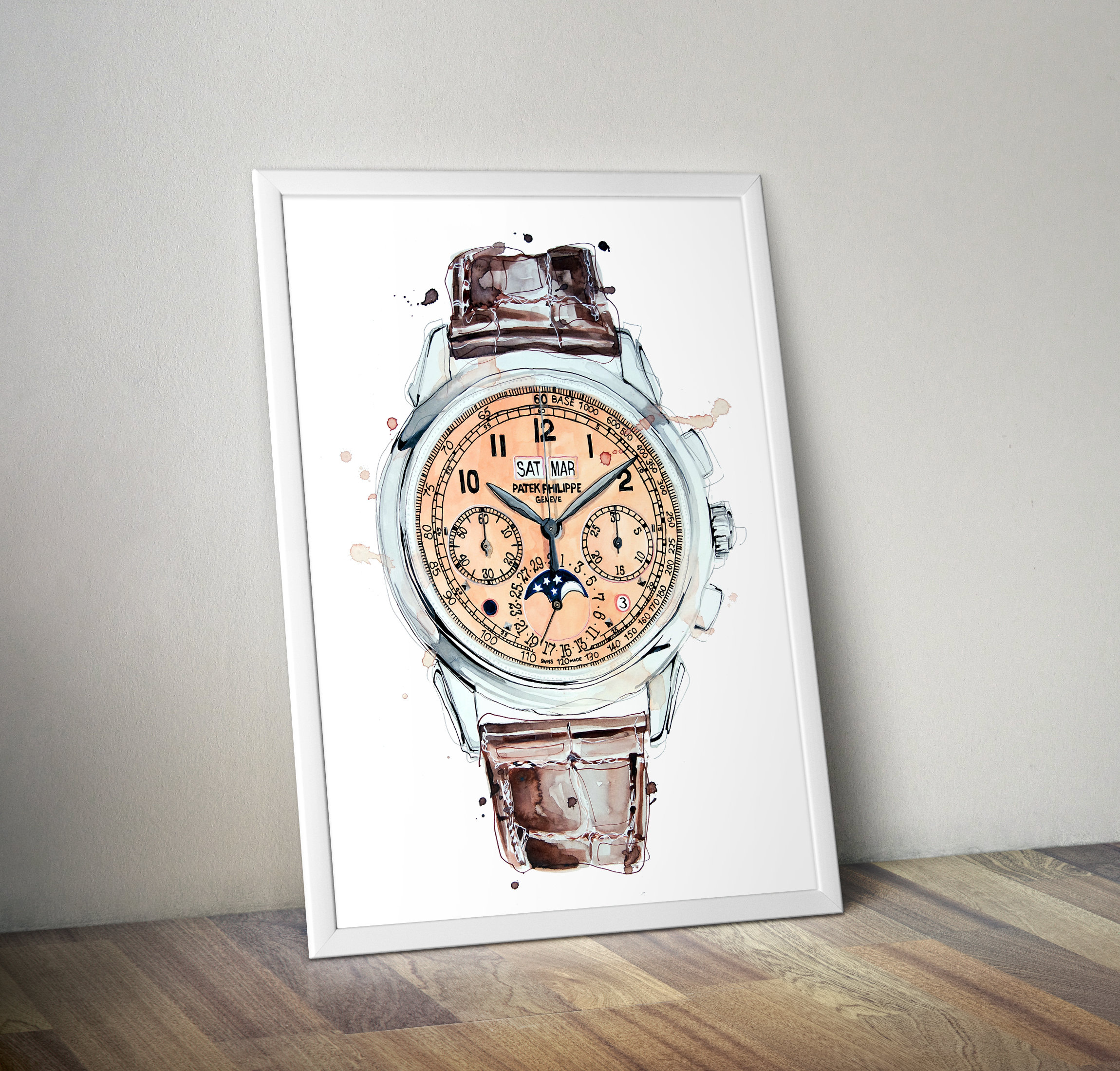 Horloge Murale Patek Philippe Design Moderne Noir Métal Quartz Neuve