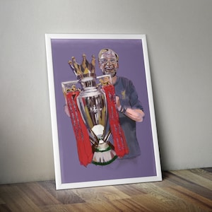 Stampa artistica da parete dell&#39;allenatore del Liverpool Jurgen Klopp, Premier League Football