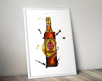 Rum Bottle Wall Art Print
