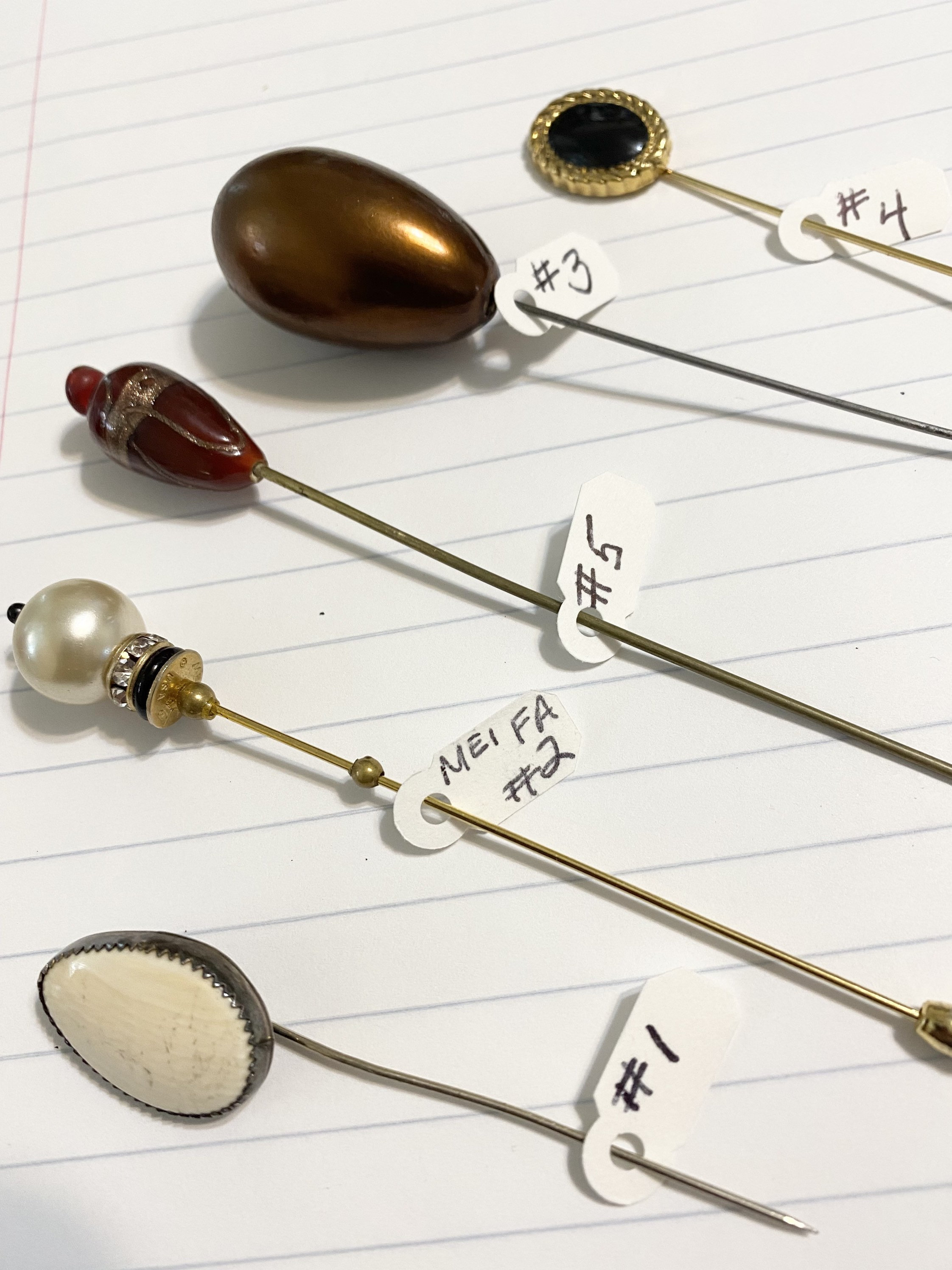 Hat Pins and Stick Pins Vintage Mei FA USA 1978 Sterling Etsy