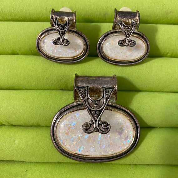 Brooch/Pendant and Earrings Set Vintage - image 1
