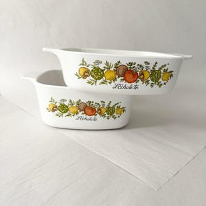 Spice of Life L’Echalote, Corning Ware A-1-B,  A-1-1/2B 1.5 Liter Casseroles (2)