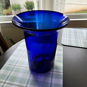 Cobalt blue Vase Vintage T Shaped