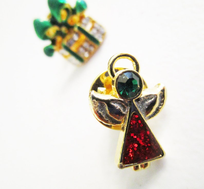 Christmas Gift of Rhinestones and an Angel Pin