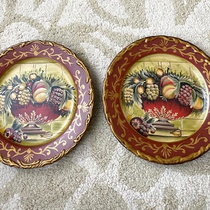 Raymond Waites Collectible Plates, Two (2) Grapes, Pears