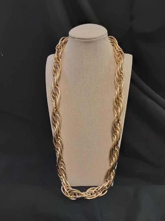 Chain Link Necklace, Large Oval Links, Vintage and