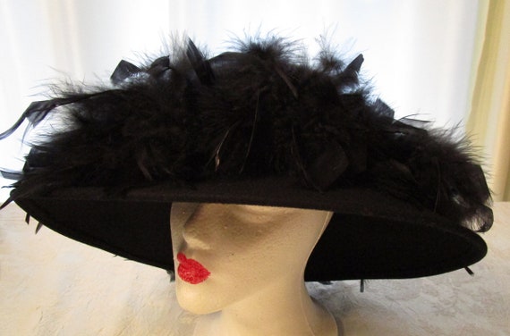Betmar New York, Vintage, Black Feather Hat