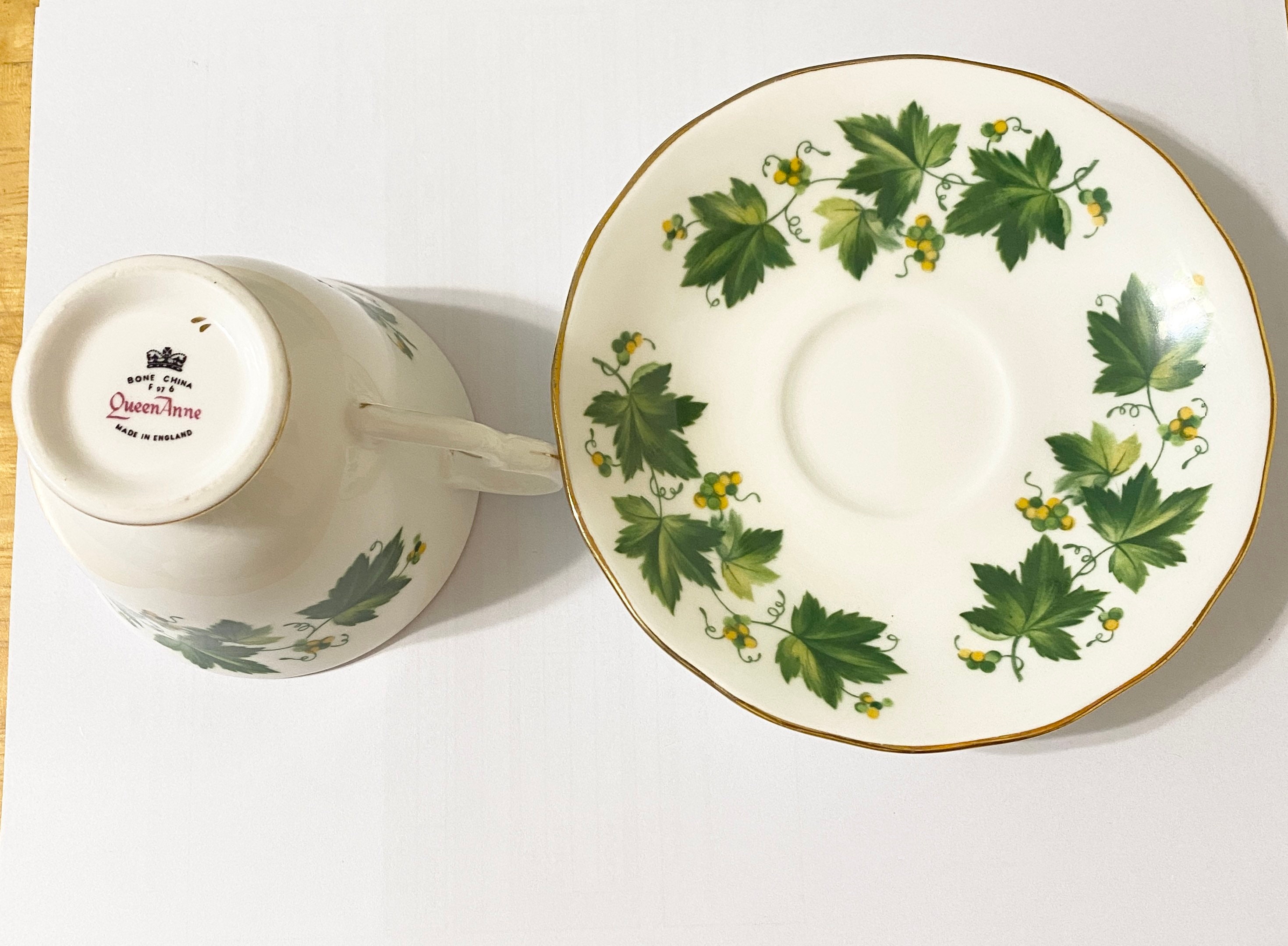 Queen Anne Bone China, Made in England Bone China Tea Cup and Saucer Etsy