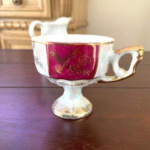 Tea Cup Norleans Japan Mini Tea Cup, Purple and Gold Plated Trim
