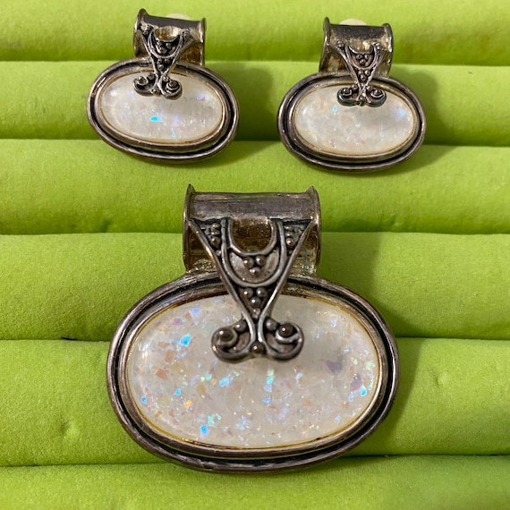 Brooch/Pendant and Earrings Set Vintage - image 2