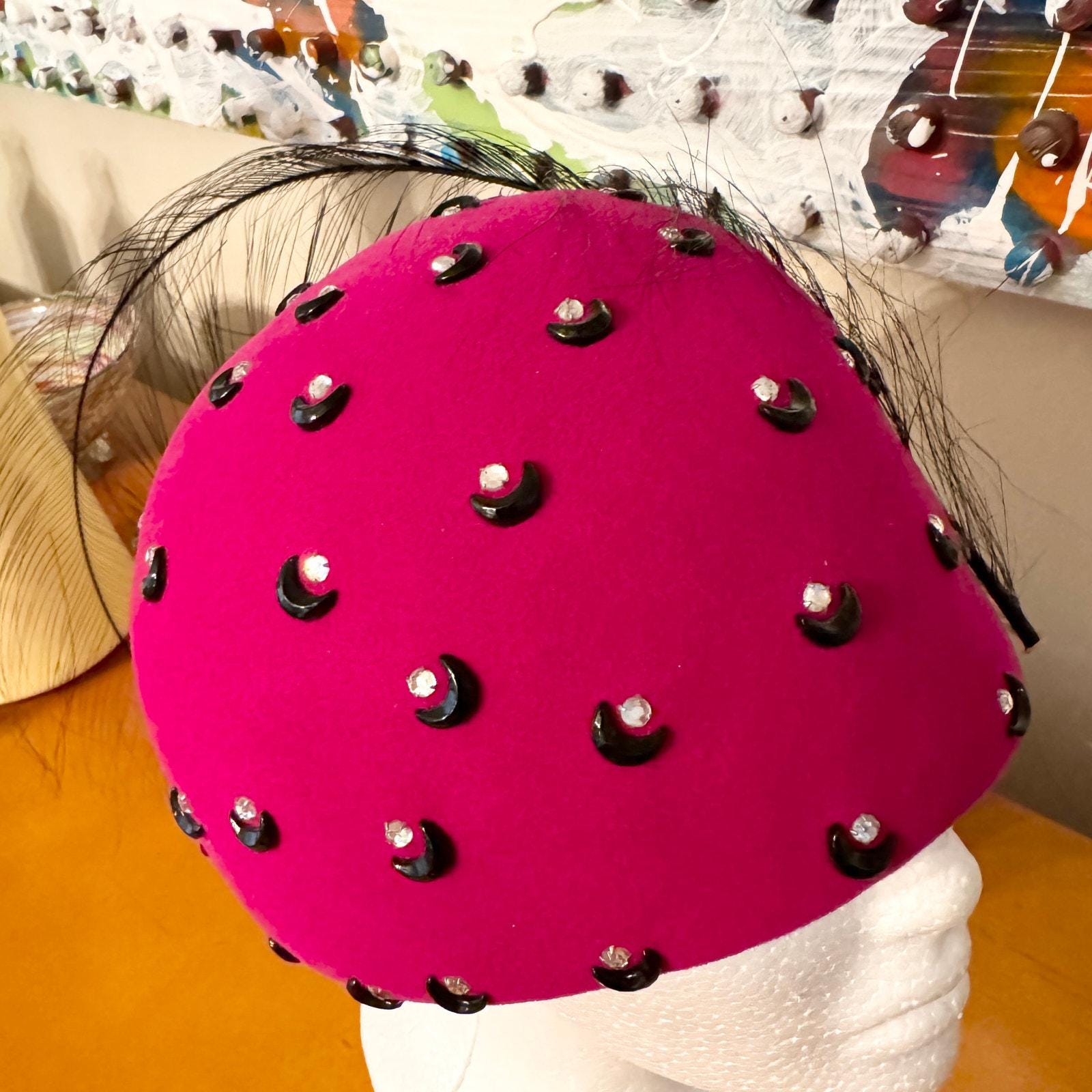 Mr. John Classic Hat, New York, Paris, Fuscia and Rhinestones, Feather Paris Women main image 2