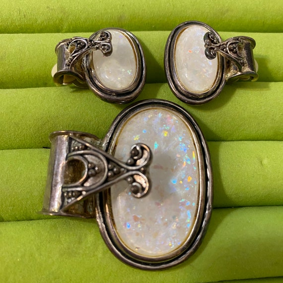 Brooch/Pendant and Earrings Set Vintage - image 3