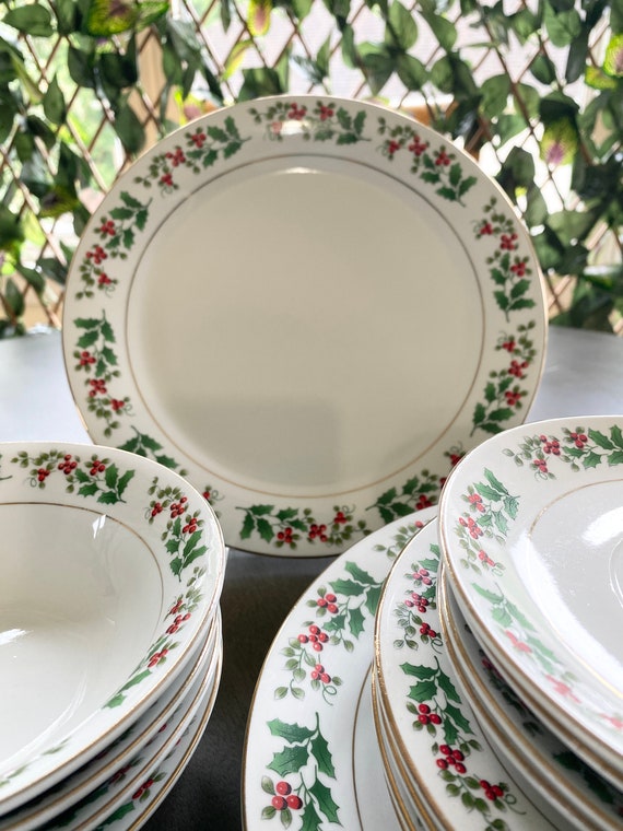Gibson Christmas China Dinnerware Set: 27-piece Holiday Harmony - Etsy