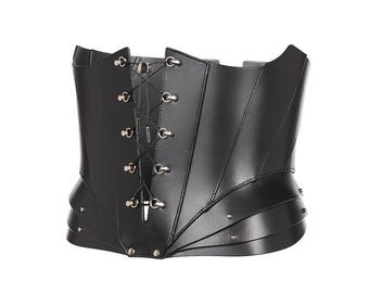 Handmade Luxury Leather Corset - Underbust Corset for Women, Real Leather Corset, Genuine Leather Corset Top, Gift for Her, Elegance Corset
