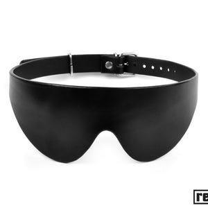 Black Sensory Blindfold Mask Handmade from Genuine Leather, Sensory Deprivation Mask, Fetish Mask, Mature Gift, Sex Toys Gift