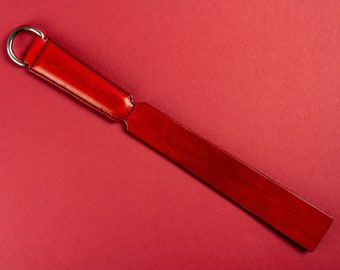 Leren flogger met 2 tongen, leren slapper voor spanking