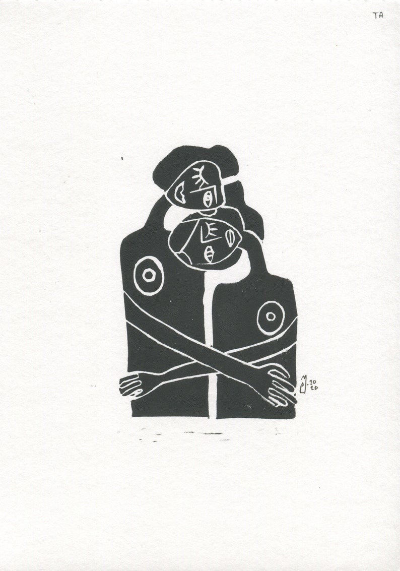 Linocut The friend image 1