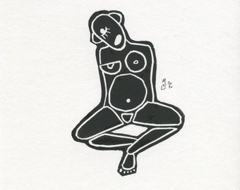 Linogravure - Les femmes 1