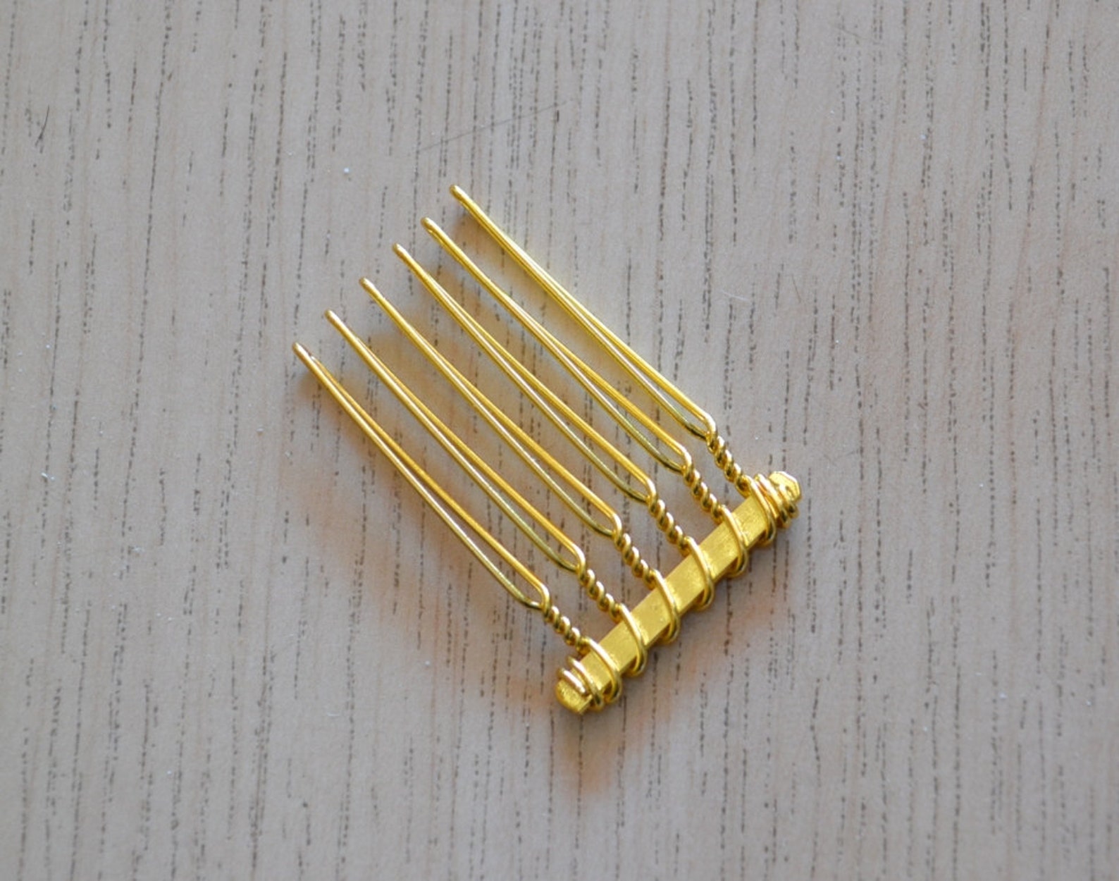 18 Karat Gold Plated Wire Metal Combs / Hair Combs With 6 Etsy