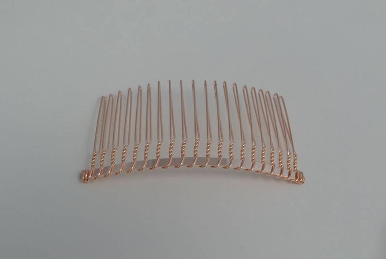 Rose Gold Plated Wire Metal Comb / Hair Comb 20 Teeth Etsy