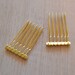 18 Karat Gold Plated Wire Metal Combs / Hair Combs with 6 Teeth - Sold in Pairs