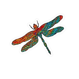 Colorful Dragonfly Sticker -Durable weather resistant UV vinyl for water bottles, laptops, car windows, camping gear and planners