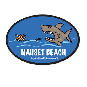 Shark Sticker For Nauset Beach, Cape Cod Massachusetts - Durable Weather Resistant Vinyl