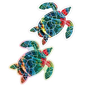 Colorful Sea Turtle Stickers - Sticker Pack - Durable weather resistant UV vinyl for water bottles, laptops, car windows, or planners