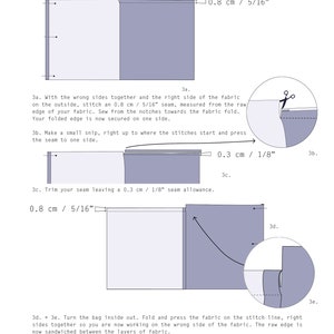 Tsuno Tie Bag PDF Sewing Pattern xxs xxl Azuma Bukuro Bento Bag Beginner Sewing Pattern Quick Sewing Project Reusable Gift Wra image 9