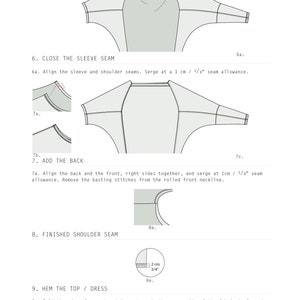 Batwing Dress / Top PDF Sewing Pattern for women womens pdf pattern dress pdf pattern draped knit dress pattern batwing pdf pattern image 8