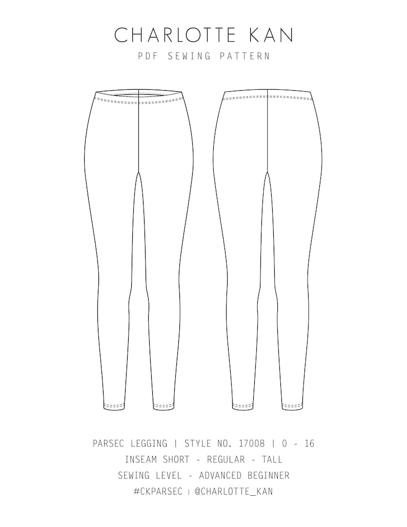 Leggings PDF Sewing Pattern for Women Basic Activewear Etsy