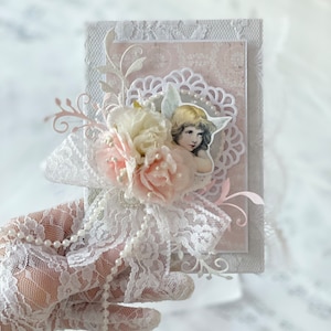 Cartes de voeux 3D vintage 10 x 15 cm / Carte rétro romantique florale pour ANNIVERSAIRE / Carte d'anniversaire fleurs personnalisée dans sa boîte / 40e anniversaire