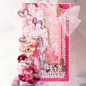 3D Greeting cards handmade / Delicate, floral, romantic card for congratulations / Flowers friendship card / Birthday card