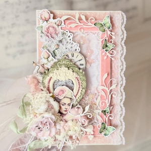3D Grußkarten handgemacht / Zarte, florale, romantische Karte für Geburtstagsgeschenk / Blumen Geburtstagskarte / Shabby Chic Geschenk für die Freundin