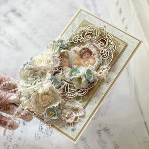 3D wedding card with angel / Floral, romantic card for wedding, engagement, anniversary / Flowers wedding card / Wedding envelope