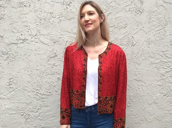 red evening jacket